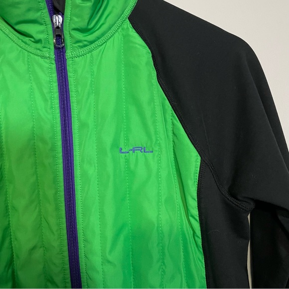 Lauren Active Ralph‎ Lauren Black Green Puffer Quilted Fleece Jacket Size Medium - Picture 5 of 7